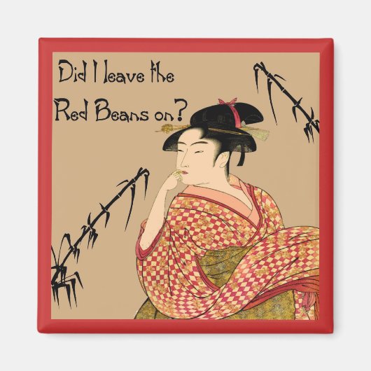 赤日本の豆 マグネット (正面)