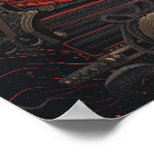 赤日本の顔武者ポスター ポスター (角)