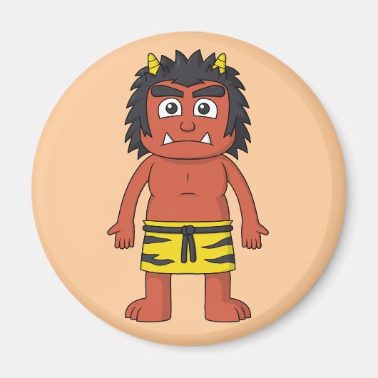 赤日本の鬼 マグネット (正面)