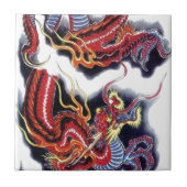 赤日本の龍 タイル (正面)