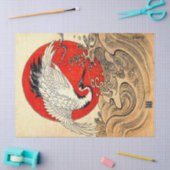 赤日、ク日本のレ飛んでいるーンと波 薄葉紙 (クラフト)