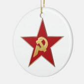 赤星にハンマーと鎌 セラミックオーナメント (左)