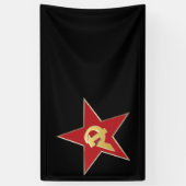赤星にハンマーと鎌 横断幕 (縦)