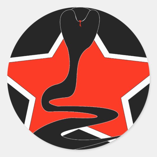 赤星ステッカー付きコブラ ラウンドシール (正面)