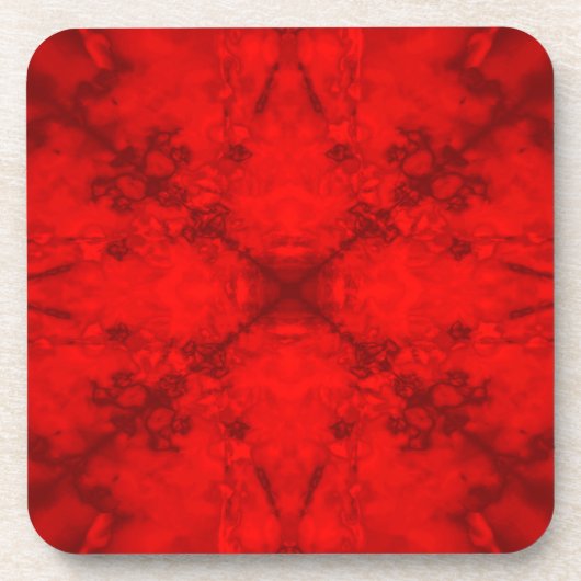 赤星万華鏡のように千変万化するパターン模様 コースター (正面)