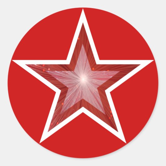 赤星丸ステッカー赤 ラウンドシール (正面)