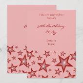 赤星募集の縦ピンク 招待状 (正面/裏面)