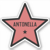 赤星図形のアウトラインシンプル名前をカスタムする シール (正面)