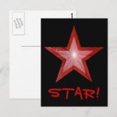 赤星「星！」ポストカード黒 ポストカード (正面/裏面)