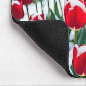 赤春チューリップ入り雪 マウスパッド (コーナー)