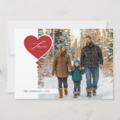 赤書好き家族写真ベビーバレンタイン シーズンカード (正面)