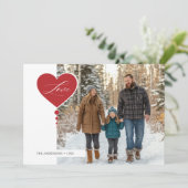 赤書好き家族写真ベビーバレンタイン シーズンカード (スタンド正面)