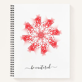 赤曼荼羅のフラクタル線ドードルの中心になる ノートブック