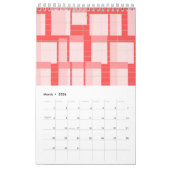 赤最高のとピンクの正方形 カレンダー (3月 2026)