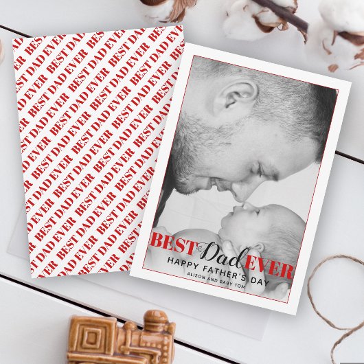 赤最高のパパエバータイポグラフィ父のデイカード