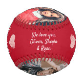 赤最高のパパエバーハート4 Photo Collage 野球ボール (裏面)