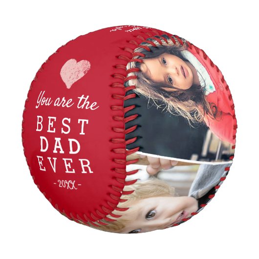 赤最高のパパエバーハート4 Photo Collage 野球ボール (アングル)
