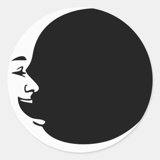 赤月の紫の月の緑の月の白笑い男 ラウンドシール (正面)