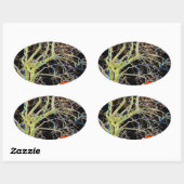 赤月昇り 楕円形シール (シート)