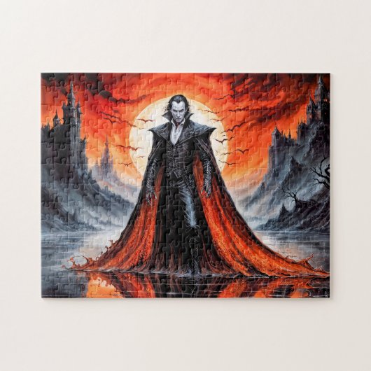 赤月明かりの中の吸血鬼 ジグソーパズル (横)