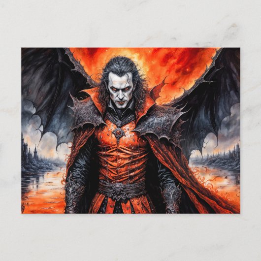 赤月明かりの中の吸血鬼 ポストカード (正面)