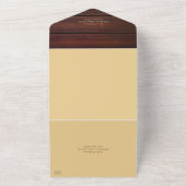 赤木とタン ブラウンのギター ウェディング オールインワン招待状 (外側)