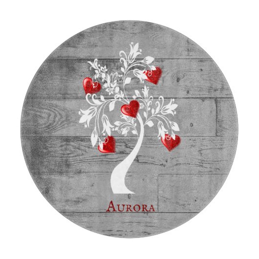 赤木ハートパーソナライズされた板 カッティングボード (正面)