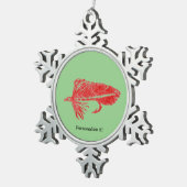 赤松花のぼり、ハエ結び、フライ釣り スノーフレークピューターオーナメント (右)