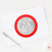 赤枠ステッカー ラウンドシール (封筒)