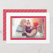 赤枠モダン景色クリスマスフォトカード シーズンカード (正面/裏面)