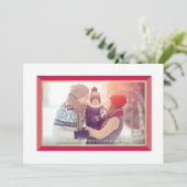 赤枠モダン景色クリスマスフォトカード シーズンカード (スタンド正面)