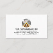 赤枠金ゴールドストライプ手利道具 名刺 (裏面)