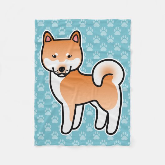 赤柴犬 フリースブランケット (正面)