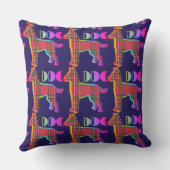 赤格子のドッグ（デザイン） アウトドアクッション (裏面)