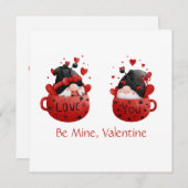 赤格言かわいお洒落いバレンタインデー シーズンカード (正面/裏面)