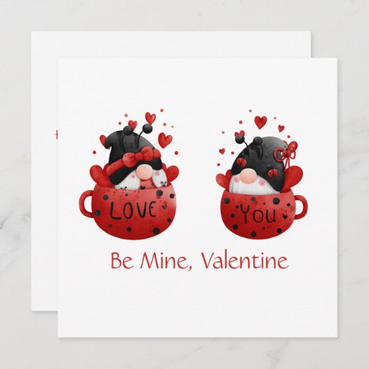 赤格言かわいお洒落いバレンタインデー シーズンカード (正面/裏面)