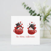 赤格言かわいお洒落いバレンタインデー シーズンカード (スタンド正面)