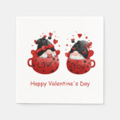 赤格言かわいお洒落いバレンタインデー スタンダードカクテルナプキン (正面)