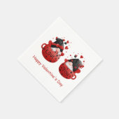 赤格言かわいお洒落いバレンタインデー スタンダードカクテルナプキン (角)