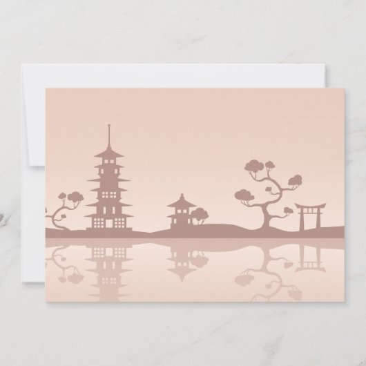 赤桜こけし人形かわいい芸者バースデーパーティー 招待状 (裏面)