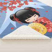 赤桜こけし人形 – かわいい芸者ガール シェルパブランケット (3/4)