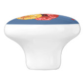 赤桜こけし人形 – かわいい芸者ガール セラミックノブ (側面)