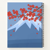 赤桜こけし人形 – かわいい芸者ガール ノートブック (裏面)