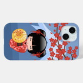 赤桜こけし人形 – かわいい芸者ガール Case-Mate iPhoneケース (裏面 (横))