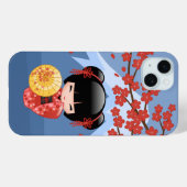 赤桜こけし人形 – かわいい芸者ガール Case-Mate iPhoneケース (裏面 (横))