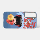 赤桜こけし人形 – かわいい芸者ガール SAMSUNG GALAXYケース (裏面横)
