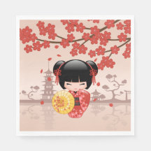 赤桜こけし人形 – 日本の芸者