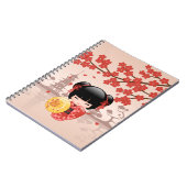 赤桜こけし人形 – 日本の芸者 ノートブック (左側)