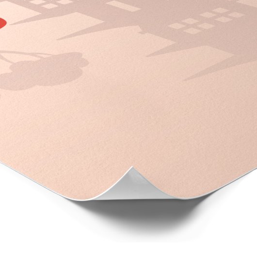 赤桜こけし人形 – 日本の芸者 ポスター (角)