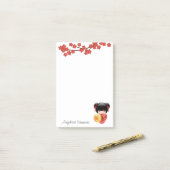 赤桜こけし人形 – 日本の芸者 ポストイット (デスク上)